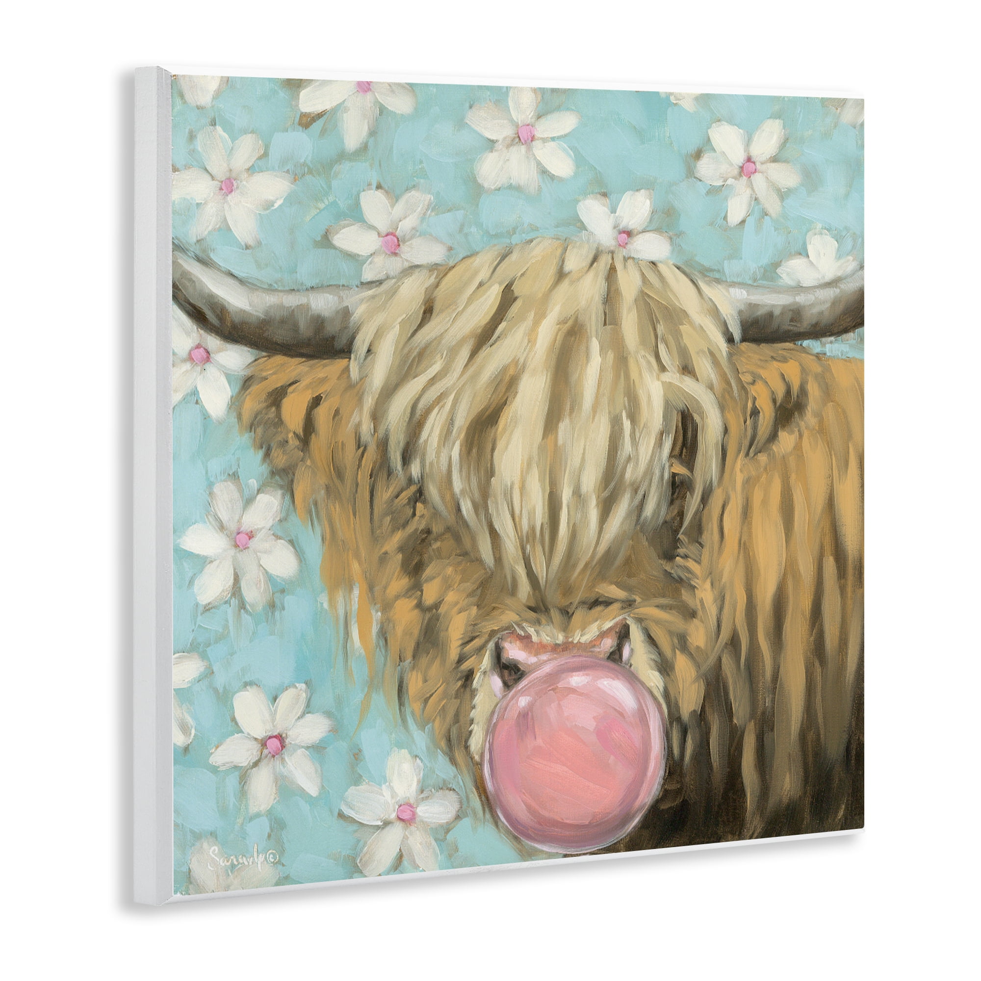 Stupell Industries Bubblegum Sweetie Cattle Wall Plaque Art, design by Sara G. Designs