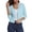 Light Blue, variant on CIENVNSTG Women's Cardigan Sweater 3/4 Sleeve Open Front Cropped Sweater Lightweight Elegant Shrugs for Dress Black L