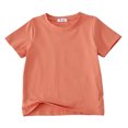 thumbnail image 4 of shoper Girls Tshirts Solid Color Crew Neck Summer Girls Tees Cotton Short Sleeve Casual Daily Pullover Tops Toddler Clothes For Boys and Girls Watermelon Red 140, 4 of 4