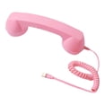 thumbnail image 3 of Bunblic Retro Phone with Noise Reduction, Built-in , Wired Connection, Volume Control, Comfortable Grip, High-Quality Materials, Touch Control Pink, 3 of 8
