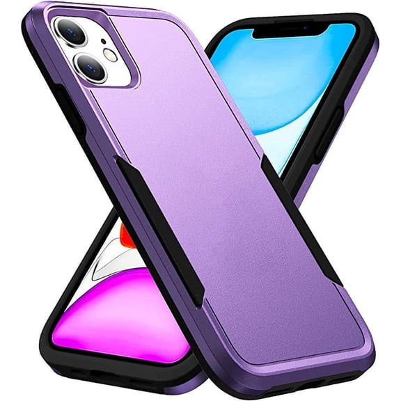 Entronix Heavy Duty Sleek Case designed for iPhone 11, Shockproof Drop Protection, Purple