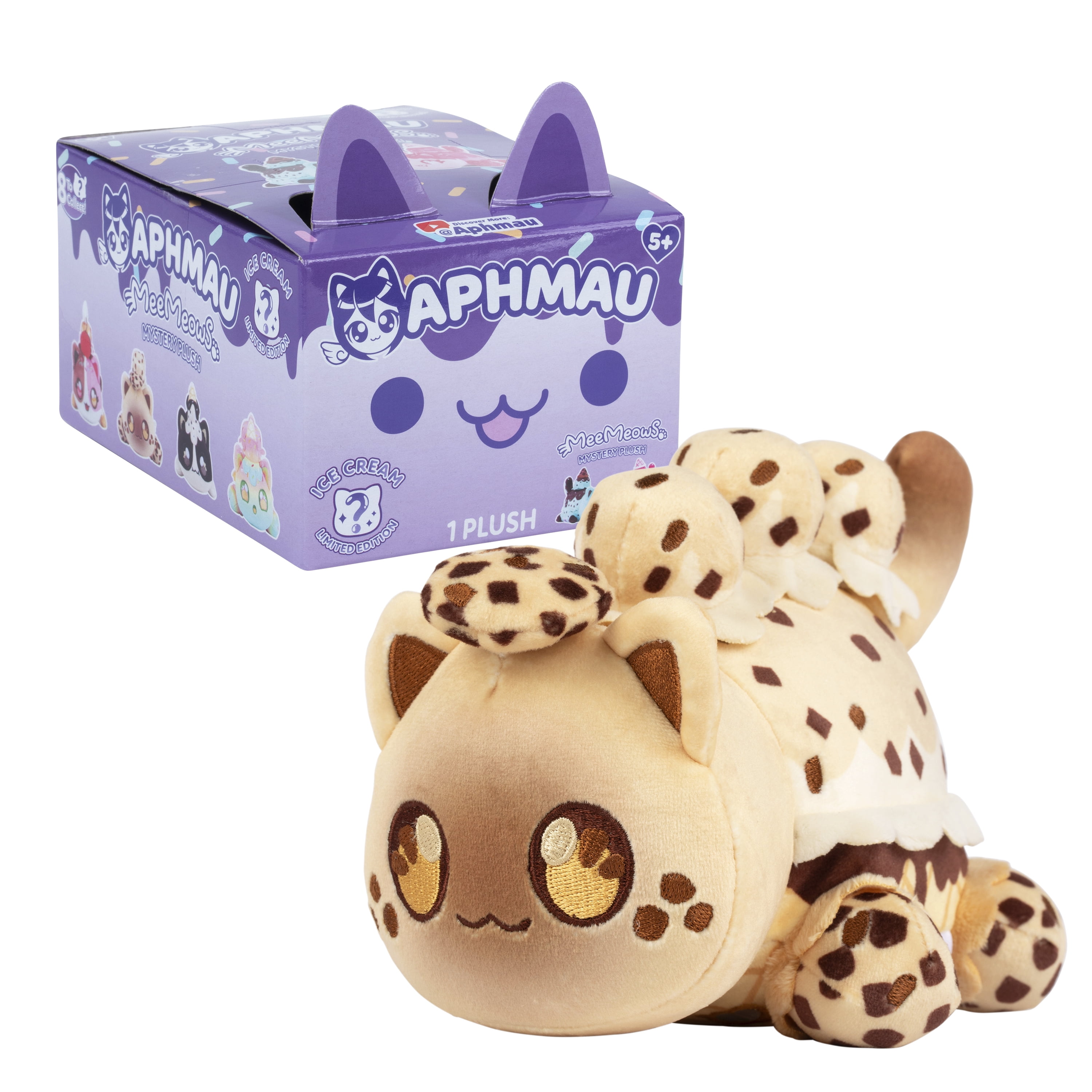 Aphmau 6 in MeeMeow Mystery Plush Toy – Ice Cream; Blind Box, 1 of 8 Possible, Age Group 5+