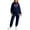 Dark Blue, variant on HOWPAY Sweatsuits Women 2 Piece Outfit Bow Printed Valentines Long Sleeve Hoodies Pullover and Jogger Sweatpants Tracksuits Casual Soft Comfy Lounge Sets Black L