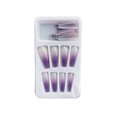thumbnail image 5 of 1 Juego de prensa de punta francesa en las uñas brillo degradado puntas Extra largas envolturas extraíbles cubierta completa Kit de manicura de tipo 16 Pegamento 2g, gelatina 24 piezas 2piezas Vogacara CBP262279, 5 of 5
