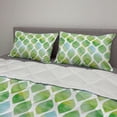 thumbnail image 2 of Watercolor Comforter & Sham Bedding Set, Graphical Print of Shapes in Color Transitions, 3 pcs Duvet Set Microfiber Filling Quilt, 5 Sizes, Fern Green Blue, by Ambesonne, 2 of 4