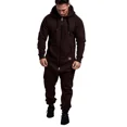 thumbnail image 1 of Mens Solid Long Sleeve Hooded Jumpsuit with Zipper Pockets Autumn Winter Casual, 1 of 9