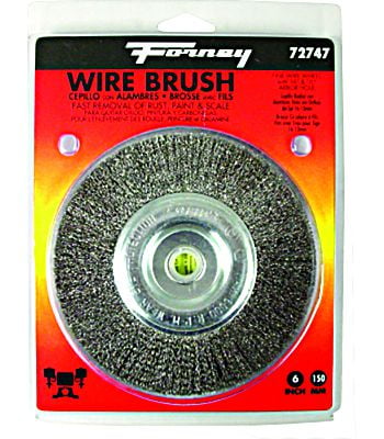 Wire Wheel Brush  6000 rpm Forney  6 in Dia Fine Crimped  5/8 in