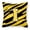 Letter I, variant on Monogram Initial I Tiger Stripe - Black Gold Decorative Fabric Pillow