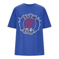 thumbnail image 4 of Graphic Tennis Tees for Women Women’s T-Shirts Oversized Graphic Tops for Casual Everyday Wear Blend Tee with Prints Comfortable Fit Blue L, 4 of 5