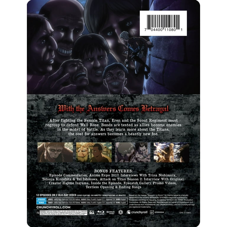 Attack on Titan: Season 2 Complete Steelbook (Blu-ray