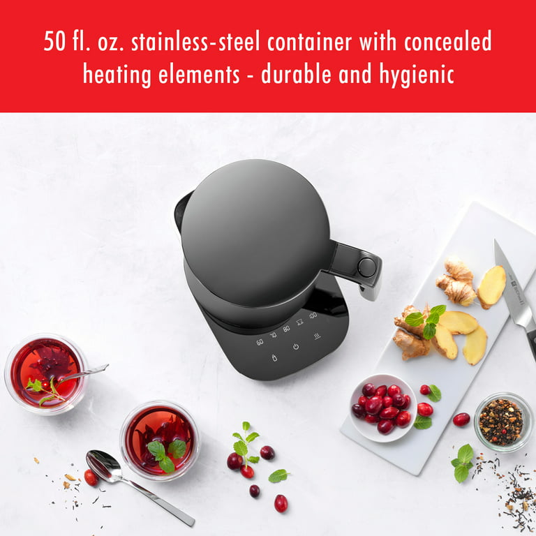 ZWILLING Enfinigy Cool Touch 1-Liter Electric Kettle, Cordless Tea Kettle &  Hot Water - Black, 34-oz - Harris Teeter