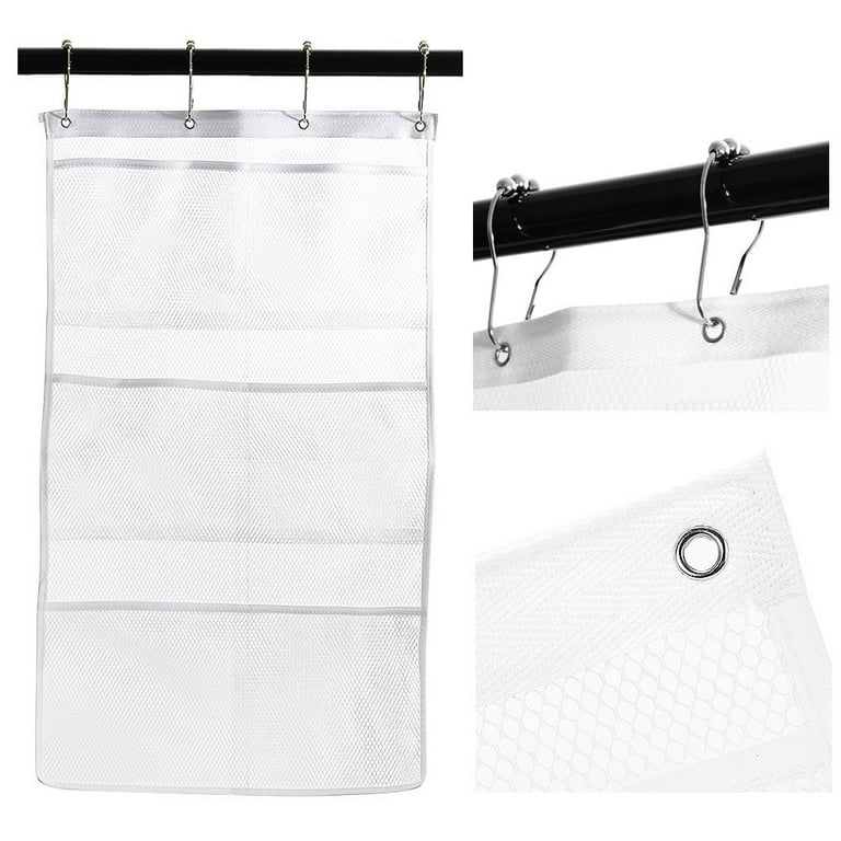 Jelier Hanging Mesh Shower Caddy,Bath Storage Basket Organizer for  Camping,Cruising,Gym,College,RV (White)