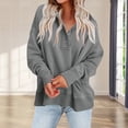 thumbnail image 2 of IROINNID Shirt for Women Solid Long Sleeve Comfortable Fall Spring Basic Shirt Tops,Dark Gray, 2 of 7