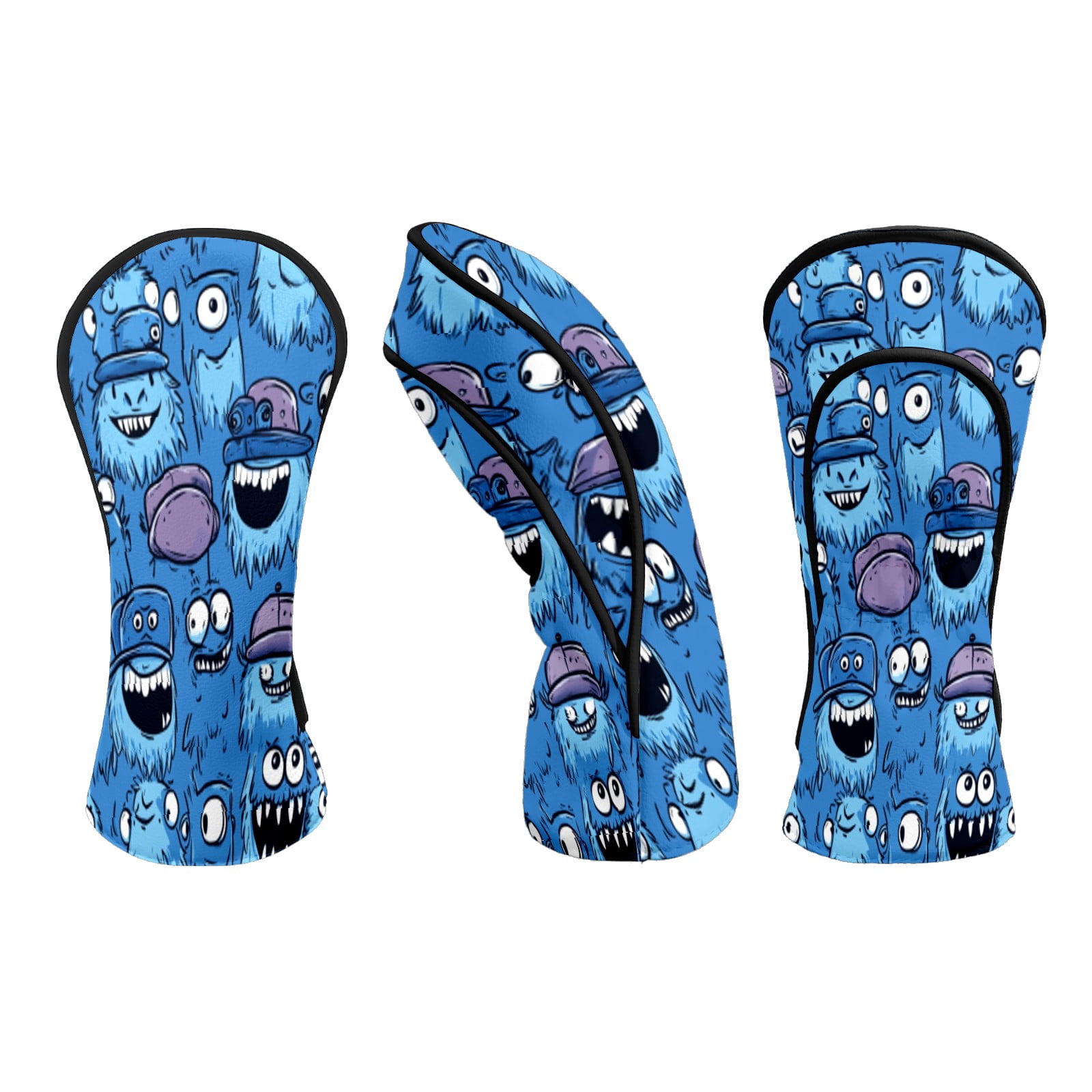 Golf Club Head Covers Cute Monster Premium Plush Velvet Lining, Waterproof Golf Headcovers Driver & Fairway Woods for Scratch Protection Novelty Gift for Men & Women