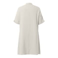 thumbnail image 6 of Horkkom Casual Dresses for Women Summer V Neck Short Sleeve Mini Dresses Solid Color Loose Tshirt Dress with Pockets M, 6 of 7