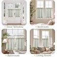 thumbnail image 4 of Striped Linen Kitchen Curtains 24 Inches Length Tier Curtains Farmhouse Modern Cafe Style Small Window Treatments Airy Light Filtering Rod Pocket for Living Room Bathroom 2 Panels Sage Green, 4 of 8