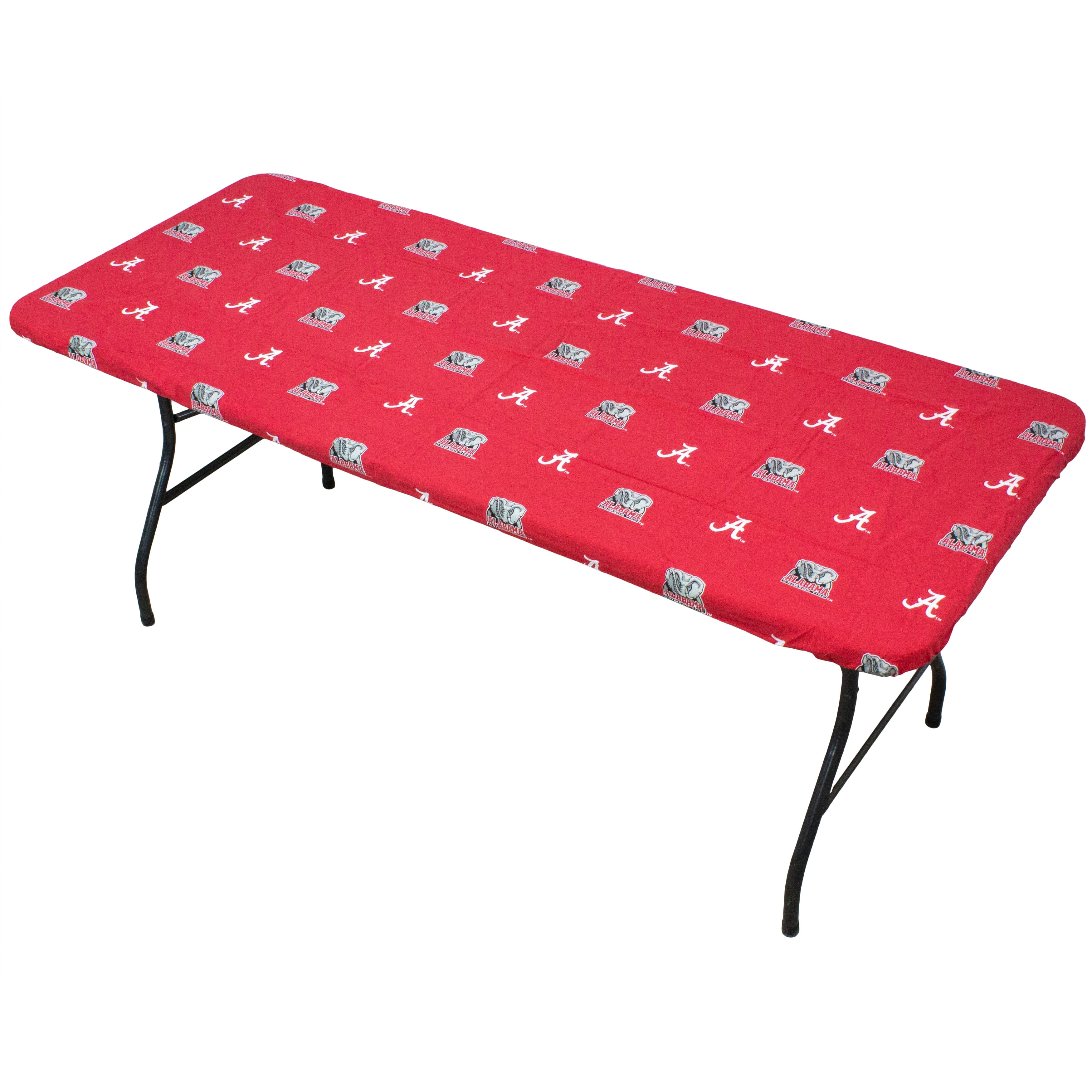 Alabama Crimson Tide Tailgate Fitted Tablecloth, 33" x 33", Card Table 96" x 30", 8 ft table