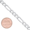 thumbnail image 3 of 7mm .925 Sterling Silver Diamond-Cut Flat Figaro Chain Link Bracelet, 9 inches, 3 of 7
