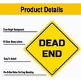 thumbnail image 3 of Dead End Sign Funny Novelty Metal Tin Sign for Bar Club Country Home Coffee Shop Indoor& Outdoor Decor Yellow Street Sign 12X12inch, 3 of 5
