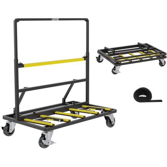 1800 lbs Foldable Drywall Cart Mover with Expandable Deck and Strap
