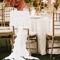 thumbnail image 6 of SOPOTUTU Romantic Beige Ruffle Chair Sash for Weddings, Portable and Stylish, 6 of 8