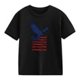 thumbnail image 5 of Boys & Girls 2-14Y Loose Crew Neck Short Sleeve Tee Casual 2026 Summer Independence Day Graphic Black 11-12 Years, 5 of 5