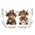thumbnail image 6 of 1/2Pcs Coffee Cup Highland Cow Figurine Coffee Bean Highland Cattle Resin Statue Sculpture Decoration Ornament Calf Lovers Gifts, 6 of 7