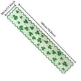 thumbnail image 3 of St. Patrick's Day Table Runner - Green Shamrock Lace Rectangular Polyester Runner for Dining Table Decor, Holiday Party, Home Decoration - 30x180cm (70.86x11.81 inches), 3 of 6