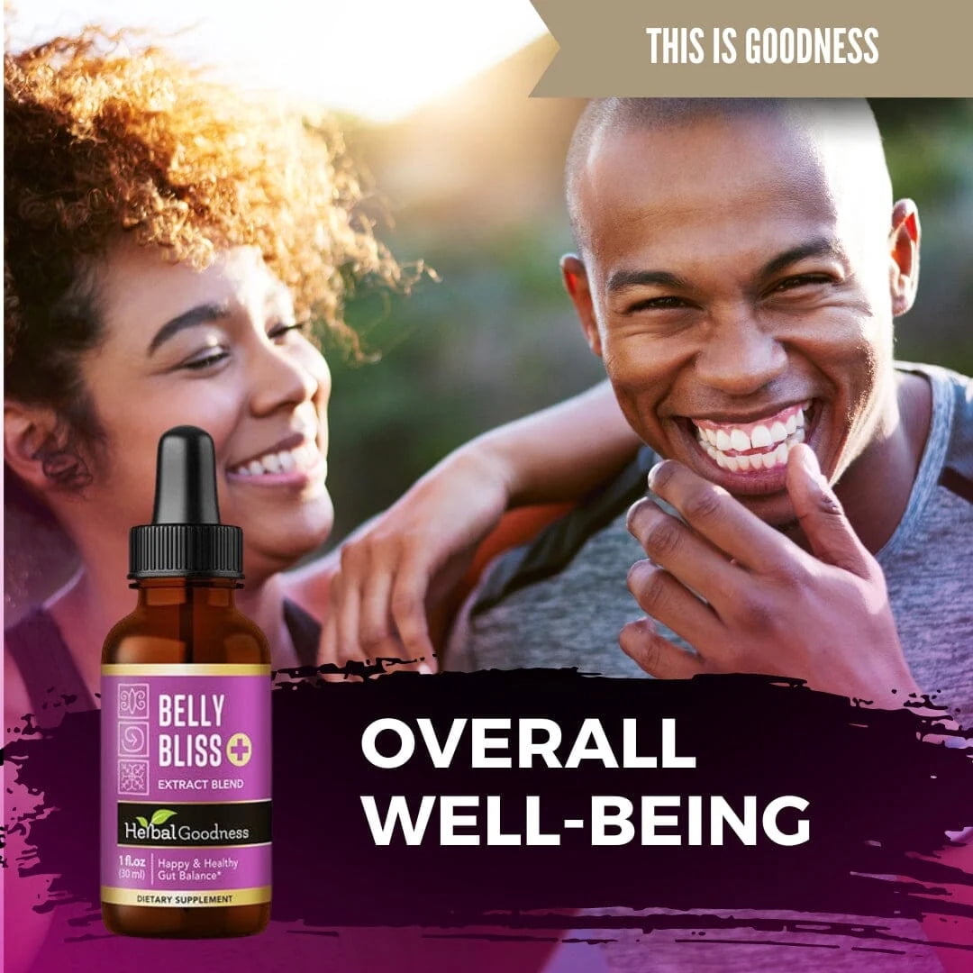 Belly Bliss - Digestive Advantage Probiotic, Gut Health, Gloat Relief Supplement, Lemon Balm - 1fl. oz - Herbal Goodness