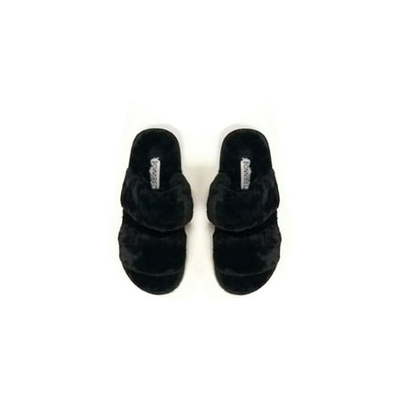 

Womens Slippers Faux Fur Comfortable Soft Plush Casual Warm Indoor House Shoes Black 6.5