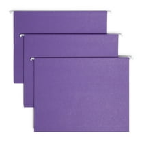 Smead® Hanging File Folders, 1/5-Cut Adjustable Tab, Letter Size, Purple, Box Of 25