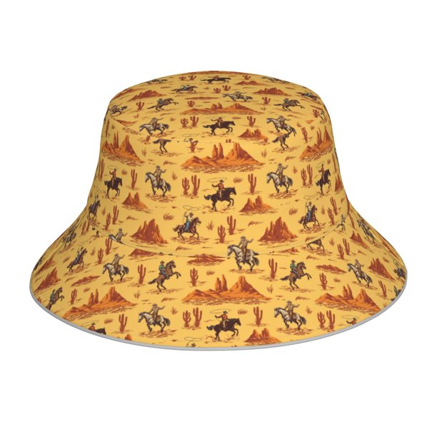 Fotbe Brave Cowboys Sombrero Tipo Pescador con Estampado – Sombrero de Sol de Algodón de Moda para Playa, Golf, Pesca