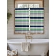 thumbnail image 4 of Green Grey Striped Bathroom Window Curtain, Farmhouse Stripes Modern Abstract Art Light Filtering Coffee Kitchen Curtains, Bedroom Living Room Curtains 2 Panel 84"x54", 4 of 6