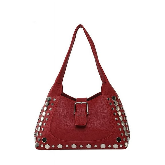 SPEKSEE Studded Purses for Women Y2K Shoulder Bag Trendy Punk Purse Faux Leather Hobo Bags 90s Tote Handbag