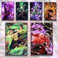 thumbnail image 2 of Póster autoadhesivo de One Piece Zoro Luffy, papel tapiz de dibujos animados para decoración del hogar, pintura impresa, arte de pared de anime, clásico, sangre caliente, 2 of 5
