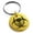 Gold, variant on Stainless Steel Zombie Skull Biohazard Engraved Small Medallion Circle Charm Keychain Keyring