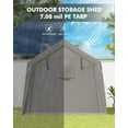 thumbnail image 4 of Portable Storage Shelter Shed 10x10 FT, Outdoor Portable Carport with Roll-Up Zipper Door, Waterproof, UV Resistant Storage Tent for Motorcycles, Bicycles, Firewood, Utility Room, 4 of 7