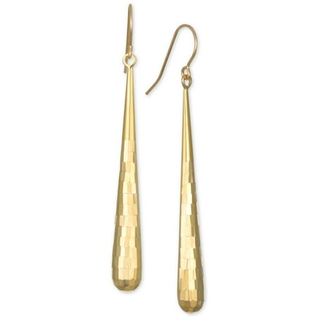 14k Gold Hammered Drop Earrings