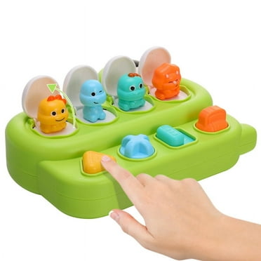 sixwipe  Interactive Popup Toys for Baby, Pop-Up Activity Toy with Push Buttons, Early Developmental Cause and Effect Toys for Ages 9-18 Months Boys Girls