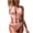 #0066-Pink, variant on Womens Solid Color Wave Trim Backless Two Piece Bikini Padded Wireless Stretchy UV 50+ for Beach Pool Summer Leisure Outdoor Activity