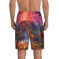 thumbnail image 4 of Lsque Lantern Giraffes Magical Forest Mens Sleep Pajama Shorts,Short Pajama Pants, Cotton Ultra-Soft Knit-Large, 4 of 9