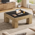 thumbnail image 4 of Finmind Square Coffee Table for Living Room, 31.5'' Modern Large Center Table, Easy Assembly, Black & Brown, 4 of 10