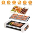 thumbnail image 2 of Multifunctional 3-in-1 Electric Hot Dog Roller Machine Non-Stick Sausage Grill Griddle Smokeless BBQ with 3 Temperature Settings & Overheat Protection for Home Dorm RV Party, 2 of 6