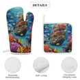 thumbnail image 4 of Underwater World Ship Coral Heat Resistant Microwave Oven Gloves Set for BBQ Baking Grilling,Baking Gifts Cooks for Women,Housewarming Gifts for New Home, 4 of 6