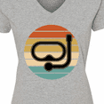 thumbnail image 4 of Inktastic Scuba Diver Retro Sunset Diving Women's V-Neck T-Shirt, 4 of 5