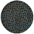 thumbnail image 4 of SAFAVIEH Soho Benson Geometric Wool Area Rug, Brown/Light Blue, 2' x 3', 4 of 7
