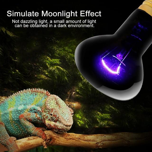 Reptile Heating Light,E27 Simulated Moonlight Night Bulb Emitter Reptile Light True to Its Promise