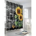thumbnail image 3 of Fsddascl Yellow Sunflower Shower Curtain Set - Extra Long 72" x 96" Bathtub Curtain with 12 Hooks, Butterfly Sunshine Black Farmhouse Wood Waterproof Fabric Stall Shower Curtains for Bathroom, 3 of 6