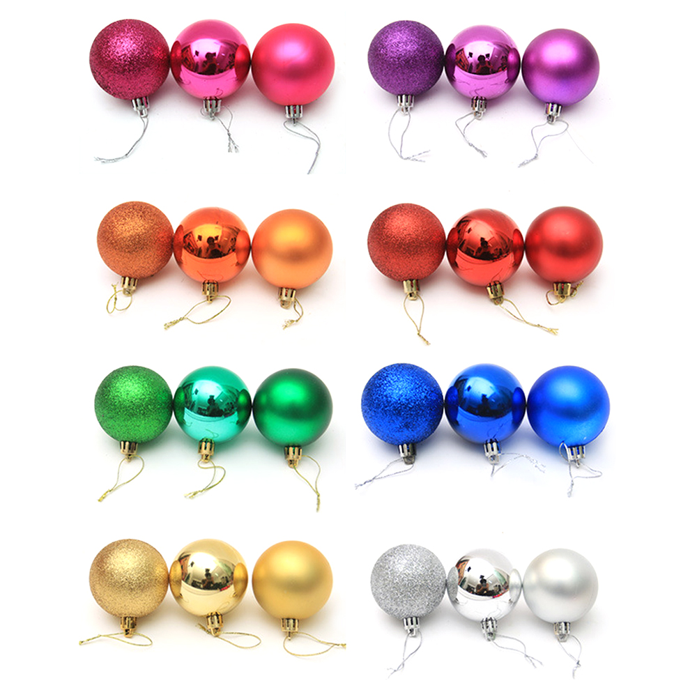 DNDECONATION Glass Christmas Ball Ornament Set Multicolor Assorted Tree Party Decoration for Holiday