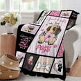 thumbnail image 3 of Just A Girl Who Loves Pugs Blanket Puppy Dog Blanket Animal Fleece Blanket Throw Soft Cozy Pink Blanket for Bed Sofa Couch Gifts for Kids Boys Girls Pets 50"x40", 3 of 6